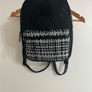 Black and White Quilted Backpack